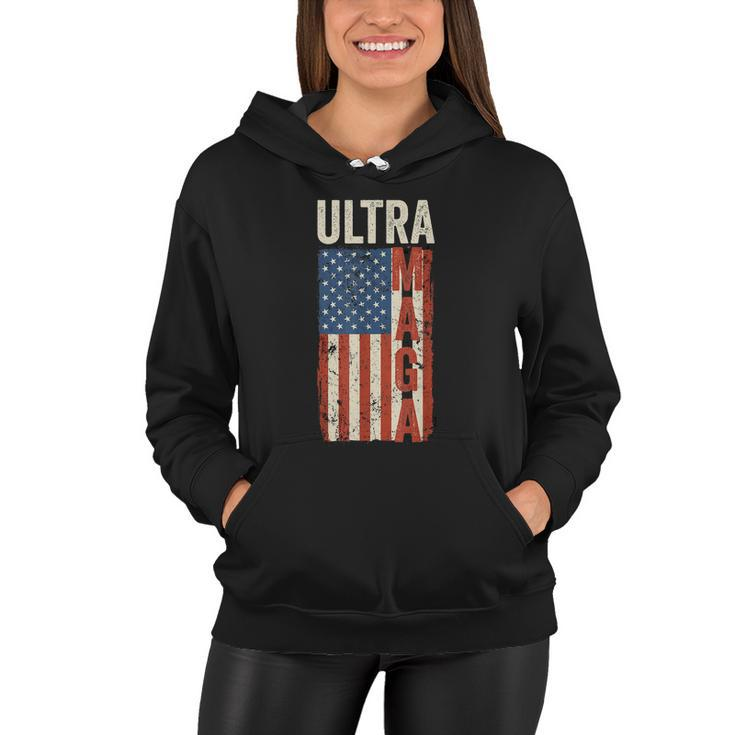 Ultra Maga Us Flag Pro Trump American Flag Tshirt Women Hoodie