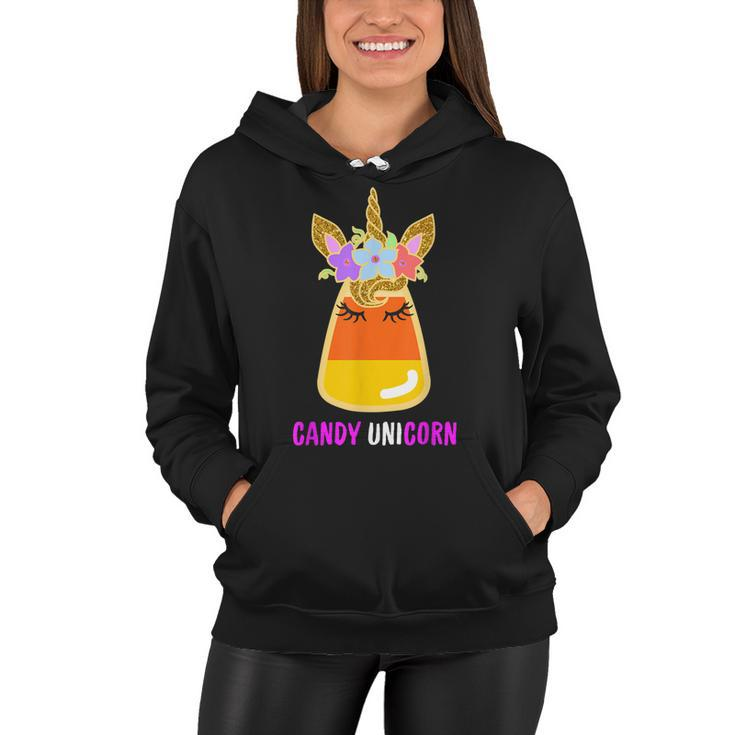 Unicorn Candy Corn Halloween Trick Or Treat Party Girl Gifts  Women Hoodie