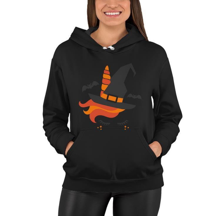 Unicorn Witch Hat Funny Halloween Quote Women Hoodie