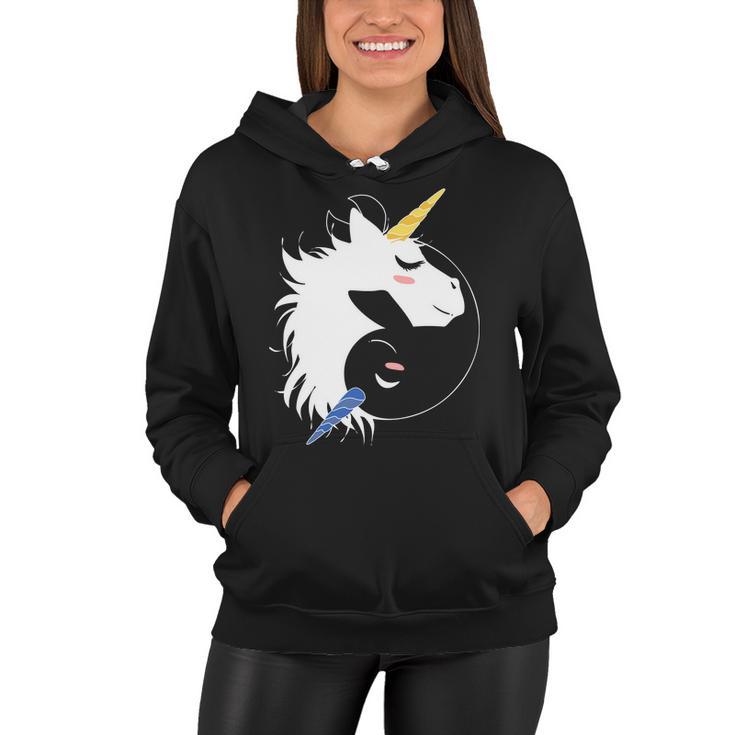 Unicorn Ying Yang Women Hoodie