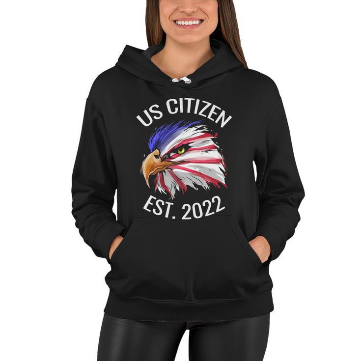 Us Citizen Est 2022 Eagle In Colors Of Us Flag Patriotic Gift Women Hoodie