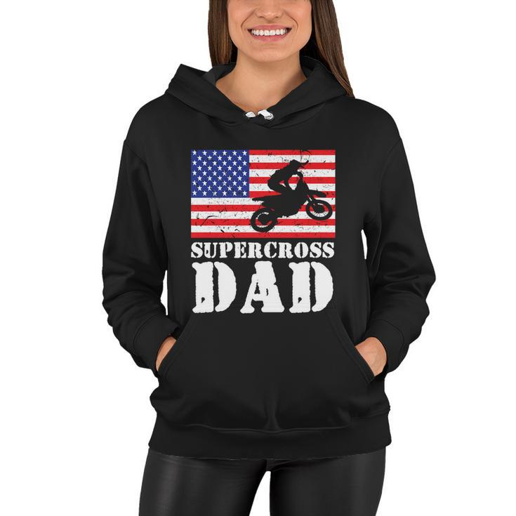 Usa American Distressed Flag Supercross Dad Men For Him Gift Women Hoodie