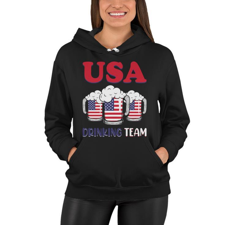 Usa Drinking Team Usa Flag Graphic 4Th Of July Plus Size Shirt Women Hoodie