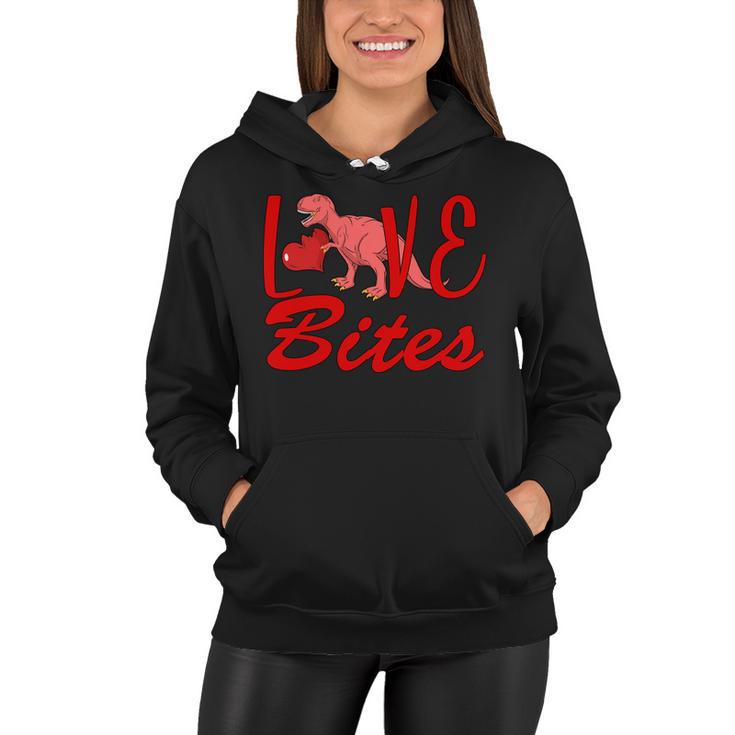 Valentines Day Love Bites Dinosaur Women Hoodie