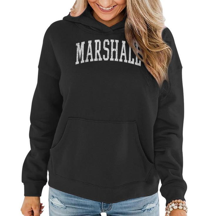Varsity Distressed Marshall  Women Hoodie Graphic Print Hooded Sweatshirt