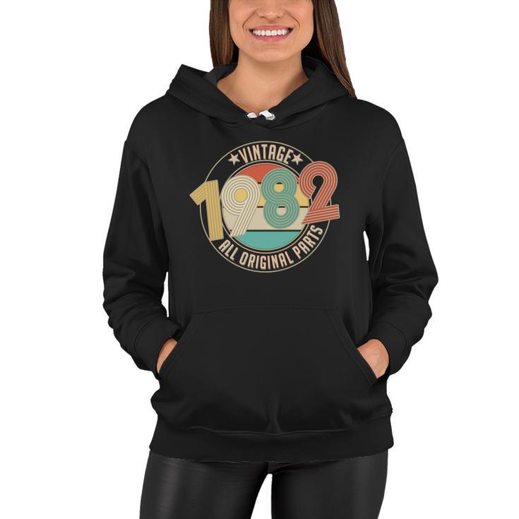 Vintage 1982 All Original Parts Emblem 40Th Birthday Women Hoodie