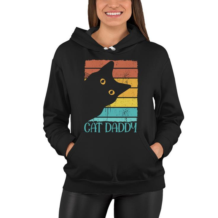 Vintage Cat Daddy Funny Cat Lover Gift Cat Dad Fathers Women Hoodie