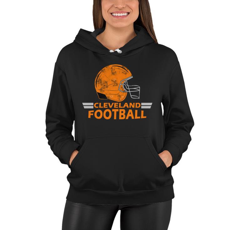 Vintage Cleveland Football Helmet Women Hoodie