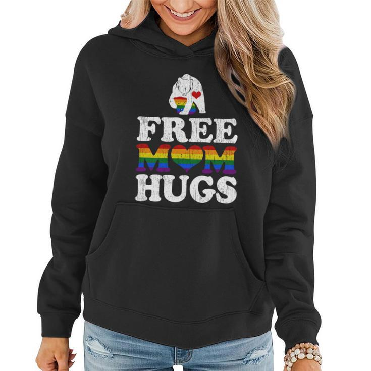 Vintage Free Mom Hugs Mama Bear Heart Pride Month Lgbt 2022 Gift Women Hoodie