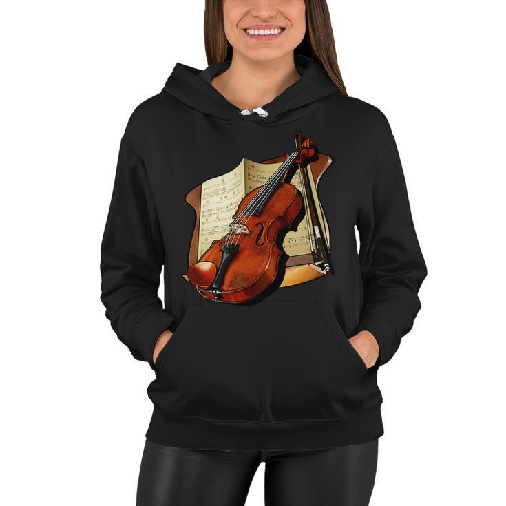 Violin And Sheet Music Women Hoodie