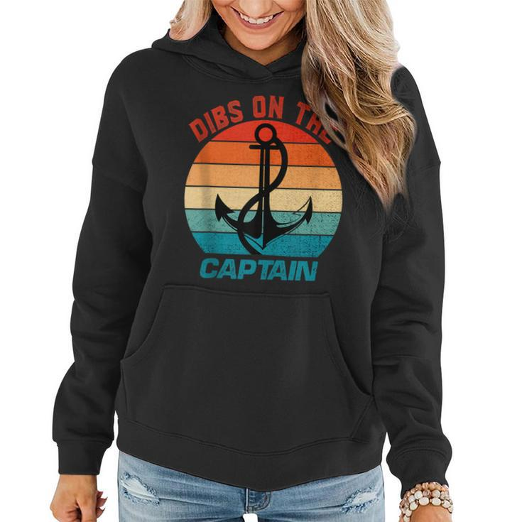 Wife Dibs On The Captain Funny Captain Wife Retro  Women Hoodie
