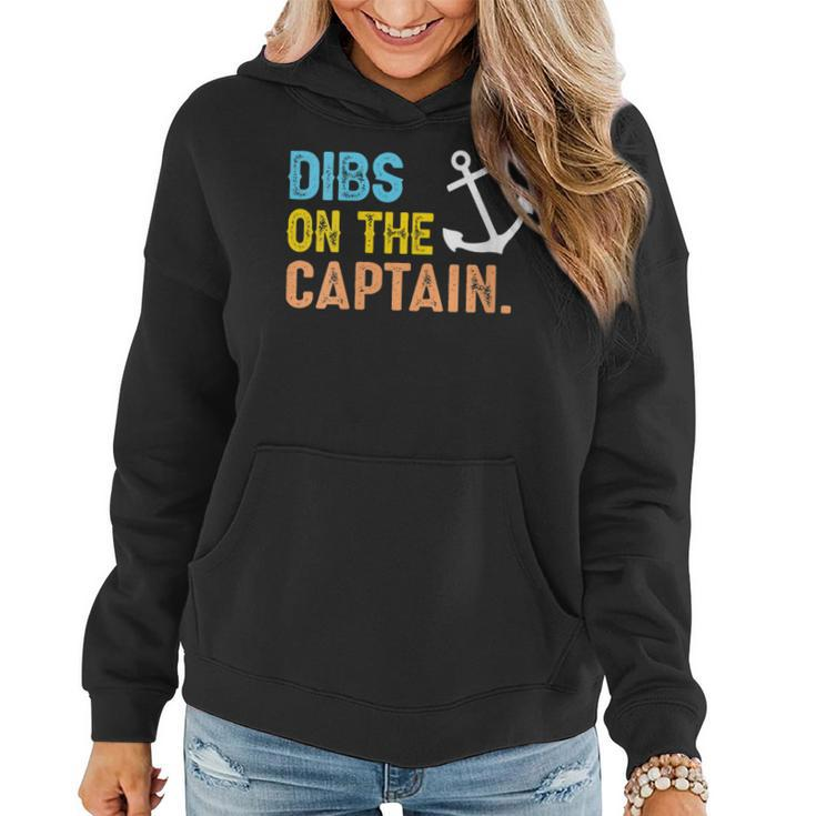 Womens Funny Captain Wife Dibs On The Captain  V2 Women Hoodie