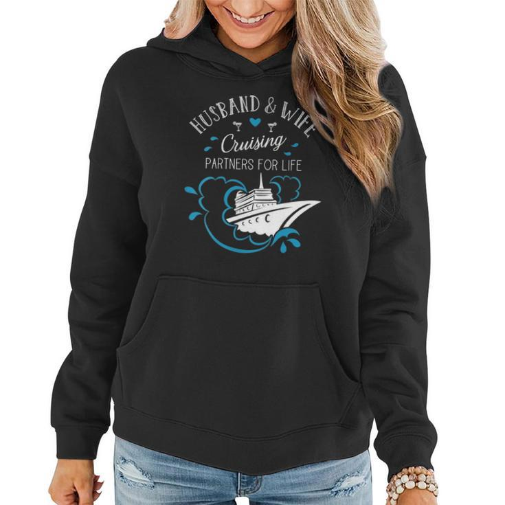 Womens Husband And Wife Cruising Partners For Life Cruise Couples Women Hoodie Graphic Print Hooded Sweatshirt