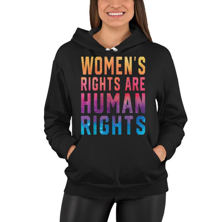 Womens Rights Are Human Rights Pro Choice Tie Dye  Women Hoodie
