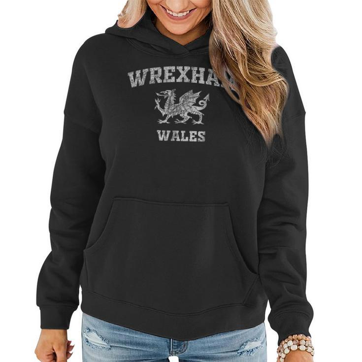 Wrexham Wales Retro Vintage  Women Hoodie Graphic Print Hooded Sweatshirt