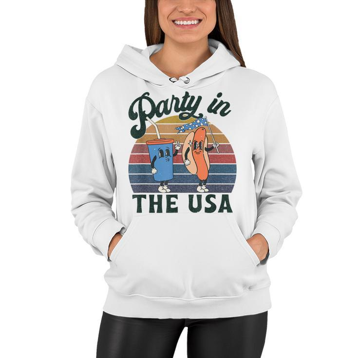 4Th Of July For Hot Dog Lover Party In The Usa Vintage  Women Hoodie