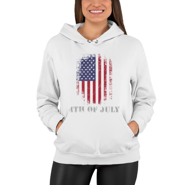 4Th Of July Usa Flag Vintage Distressed Independence Day Great Gift Women Hoodie