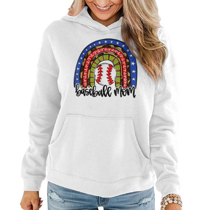 Baseball Mom Rainbow  Baseball Mama  Women Hoodie Graphic Print Hooded Sweatshirt