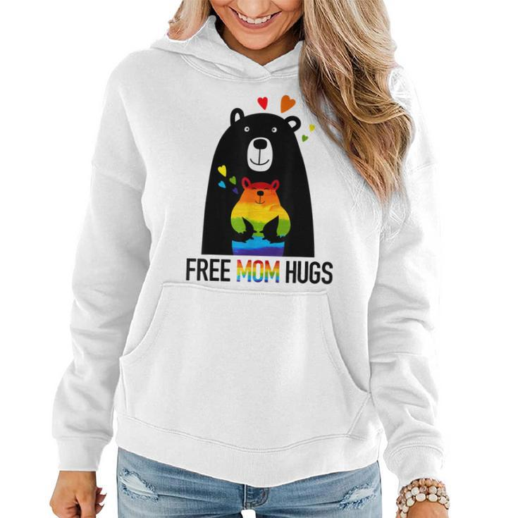 Bear Free Mom Hugs Rainbow Lgbt Lesbian Gay Pride Month  Women Hoodie Graphic Print Hooded Sweatshirt
