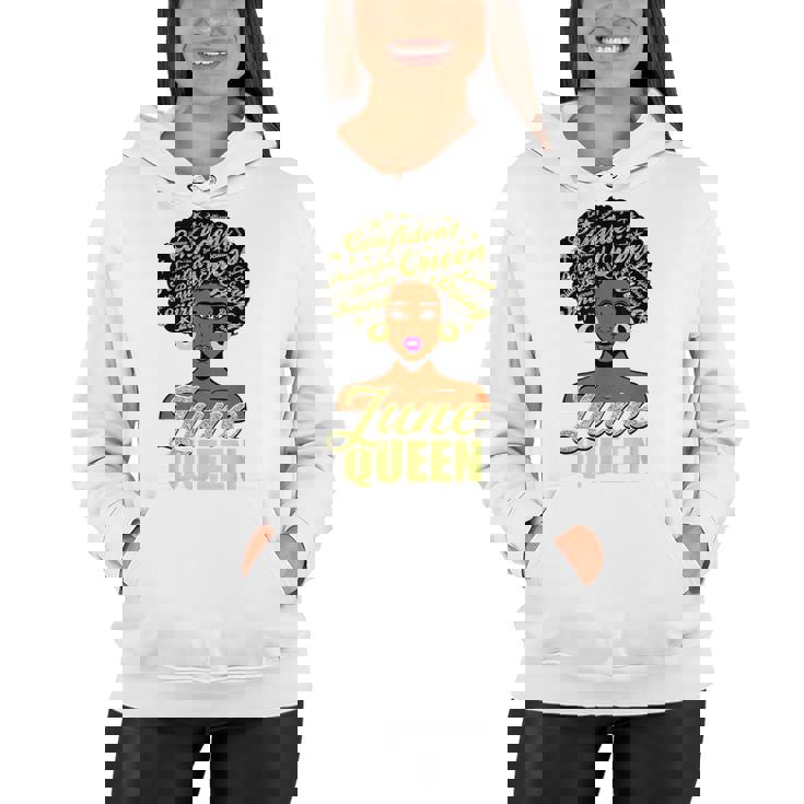 Black African American Melanin Afro Queen June Birthday  Women Hoodie