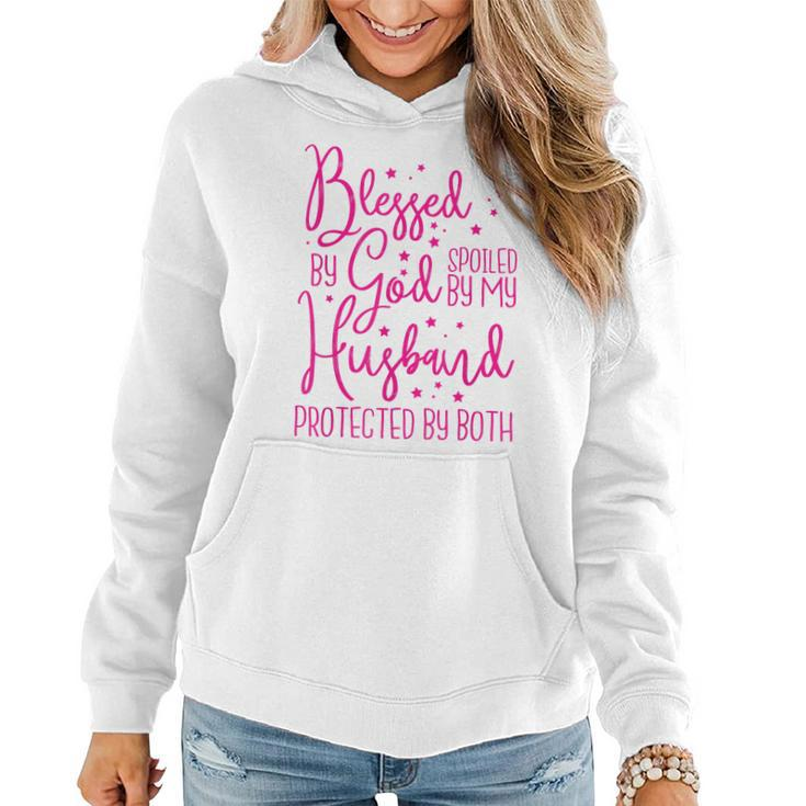 Blessed By God Spoiled By My Husband  Women Hoodie Graphic Print Hooded Sweatshirt