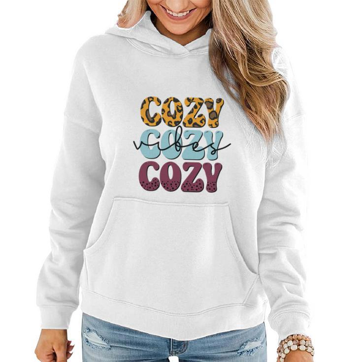 Cozy Vibes Warm Sweater Fall Women Hoodie Graphic Print Hooded Sweatshirt