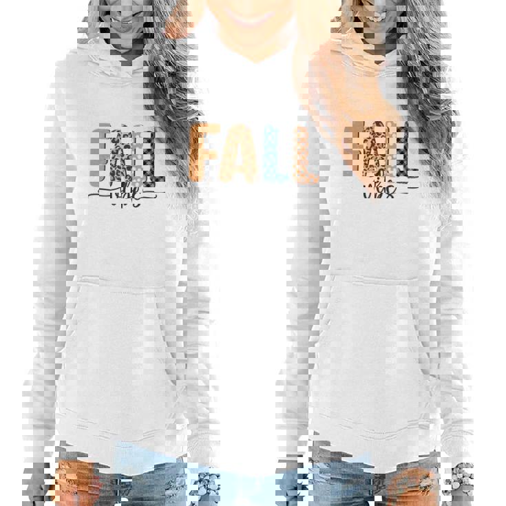 Fall Vibes Pattern Vintage Style Women Hoodie Graphic Print Hooded Sweatshirt