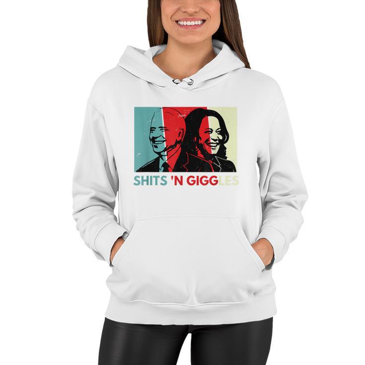 Funny Anti Biden Harris Shits N Giggles Political Gift Women Hoodie