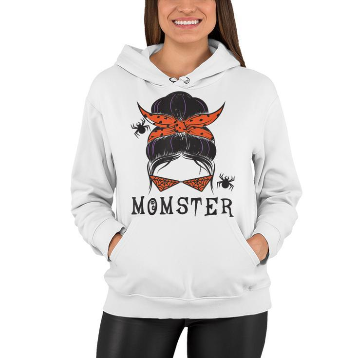 Funny Momster Halloween Witch Spider Cute Momster Glass   Women Hoodie