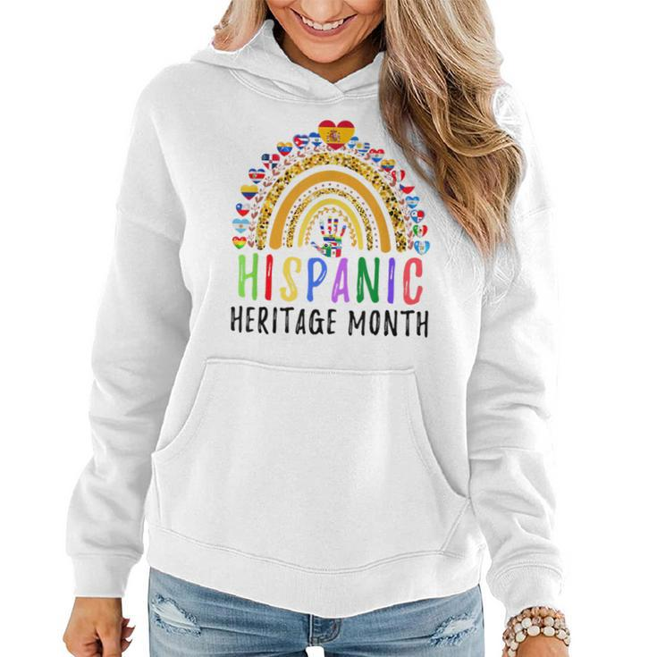 Funny National Hispanic Heritage Month Rainbow All Countries  Women Hoodie Graphic Print Hooded Sweatshirt