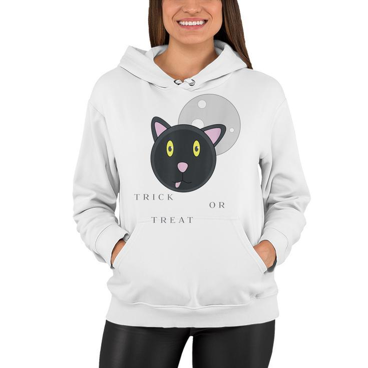 Graphic Black Cat Halloween T  - Trick Or Treat Women Hoodie