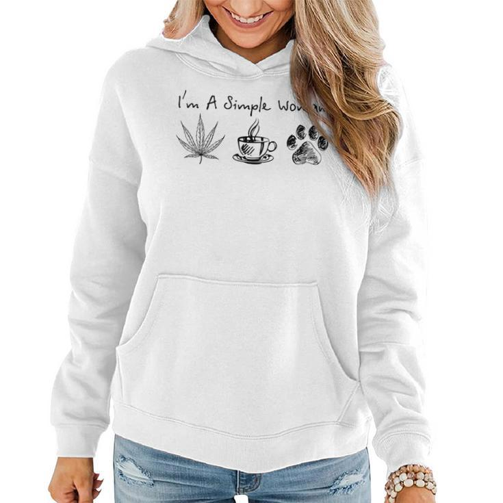I’M A Simple Woman Weed Coffee Dog Animal Fur Paw Print  Women Hoodie Graphic Print Hooded Sweatshirt