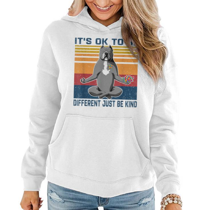 Its Ok To Be Different Just Be Kind Kindness - Pitbull Dog  Women Hoodie Graphic Print Hooded Sweatshirt