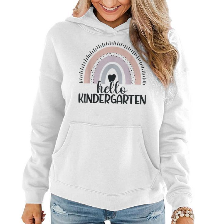 Kindergarten Rainbow Teacher Hello Kinder Rainbow Boys Girls  V2 Women Hoodie Graphic Print Hooded Sweatshirt
