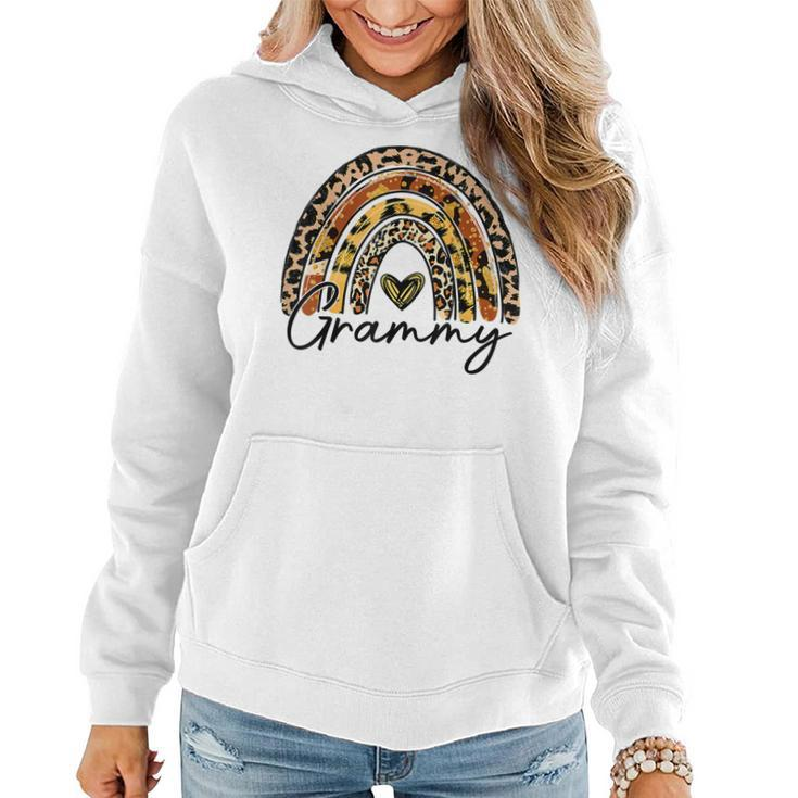 Leopard Rainbow Blessed Grammy Funny Grammy Mothers Day  Women Hoodie Graphic Print Hooded Sweatshirt
