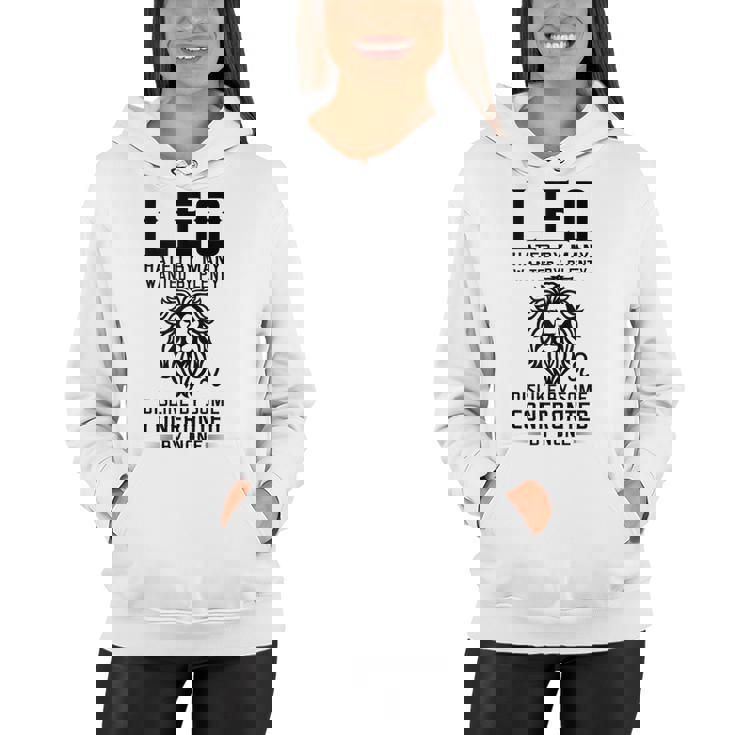 Lion Graphic Art July August Birthday Gifts Leo Zodiac Sign  Women Hoodie