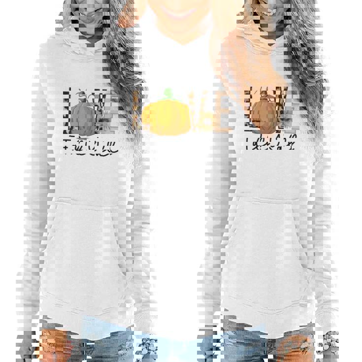 Love Fall Yall Pumpkin Lovers Thankful Women Hoodie Graphic Print Hooded Sweatshirt