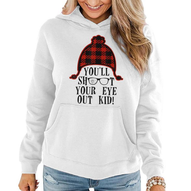 Oh Fudge Youll Shoot Your Eye Out Christmas Santa Claus Hat  Women Hoodie Graphic Print Hooded Sweatshirt