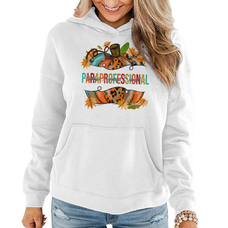 Paraprofessional Happy Fall Y’All Pumpkin Para Teacher Fall  Women Hoodie Graphic Print Hooded Sweatshirt