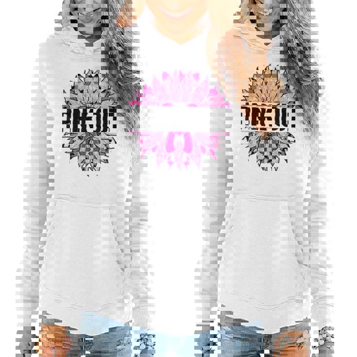Pink Out Breast Cancer Awareness Sunflower Pink Women Hoodie Graphic Print Hooded Sweatshirt