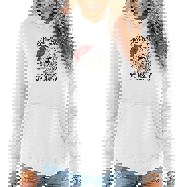 Retro Christmas Skeleton Christmas Dead Inside Women Hoodie Graphic Print Hooded Sweatshirt