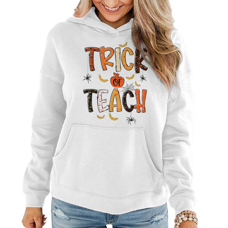 Retro Trick Or Teach Teacher Halloween Costume Men Women  V2 Women Hoodie Graphic Print Hooded Sweatshirt