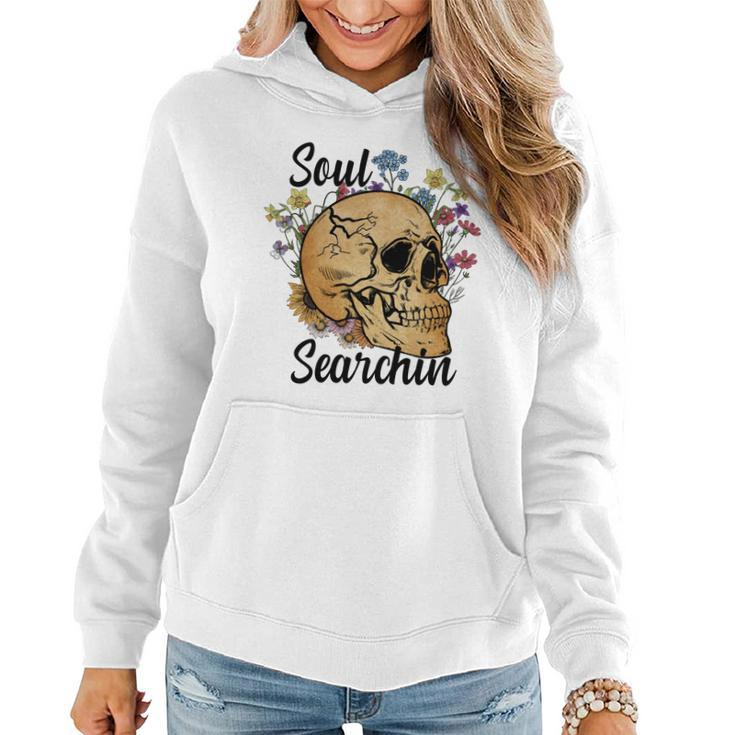 Skeleton And Plants Soul Searchin Custom Women Hoodie Graphic Print Hooded Sweatshirt