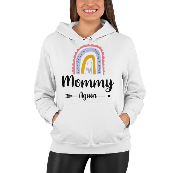 Soon To Be Mommy Again Rainbow Graphic Baby Announcement Family Women Hoodie