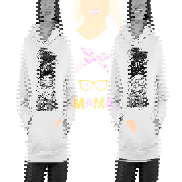 Spooky Mama Messy Bun Mom Life Halloween Costume  Women Hoodie