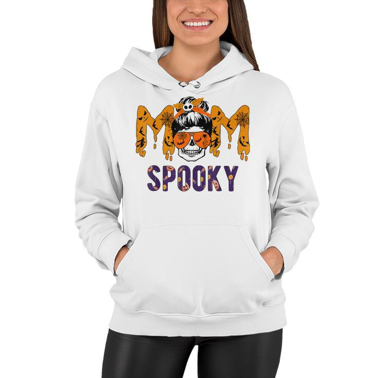 Spooky Mama Messy Skull Mom Witch Halloween Women  Women Hoodie