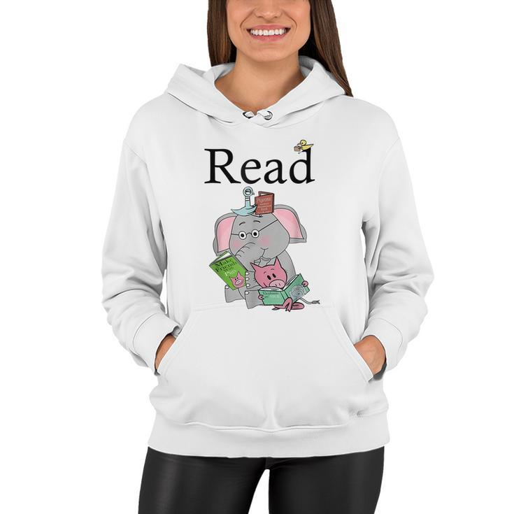 Teacher Library Read Book Club Piggie Elephant Pigeons Funny Tshirt Women Hoodie