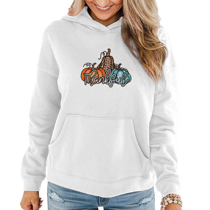 Thankful Colorful Pumpkins Fall Season Women Hoodie Graphic Print Hooded Sweatshirt