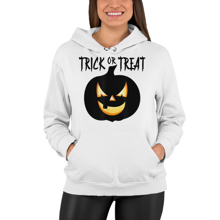 Trick Or Treat Scary Lit Pumpkin Halloween  Women Hoodie