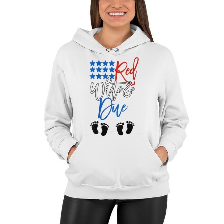 Womens 4Th Of July Pregnancy Announcement Pregnant With Twins  Women Hoodie